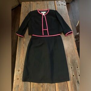 Pink and black dress and jacket set